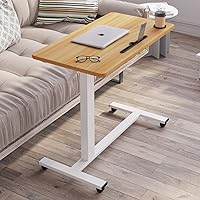 Overbed Table,Bed Desk,Hospital Bedside Table,Pneumatic Mobile Laptop Computer Standing Desk Cart with Tray(Natural 31
