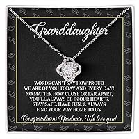 Granddaughter Graduation Gift Necklace for Her, Class of 2024 Senior Necklace from Grandparent Congrats Graduation Pendants Gift For Girl Granddaughter Gift Necklace On Congratulations Graduation