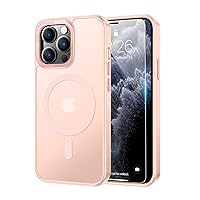 for iPhone 13 Pro Case with Screen Protector - Compatible with MagSafe, 21ft Military-Grade Drop Tested,Strong Magnetic Shockproof Slim Fit Translucent Matte Cover - Pink