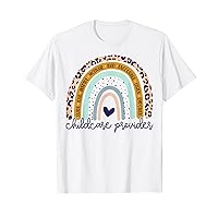 Funny Childcare Provider Rainbow Leopard Print Daycare T-Shirt