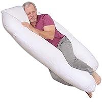 Leachco ComfortWise FibroRest Contoured Body Pillow, White , 54