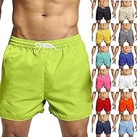 Mens Beach Shorts Casual Drawstring Quick Dry Summer Shorts Workout Tennis Pants Elastic Waist Running Gym Shorts