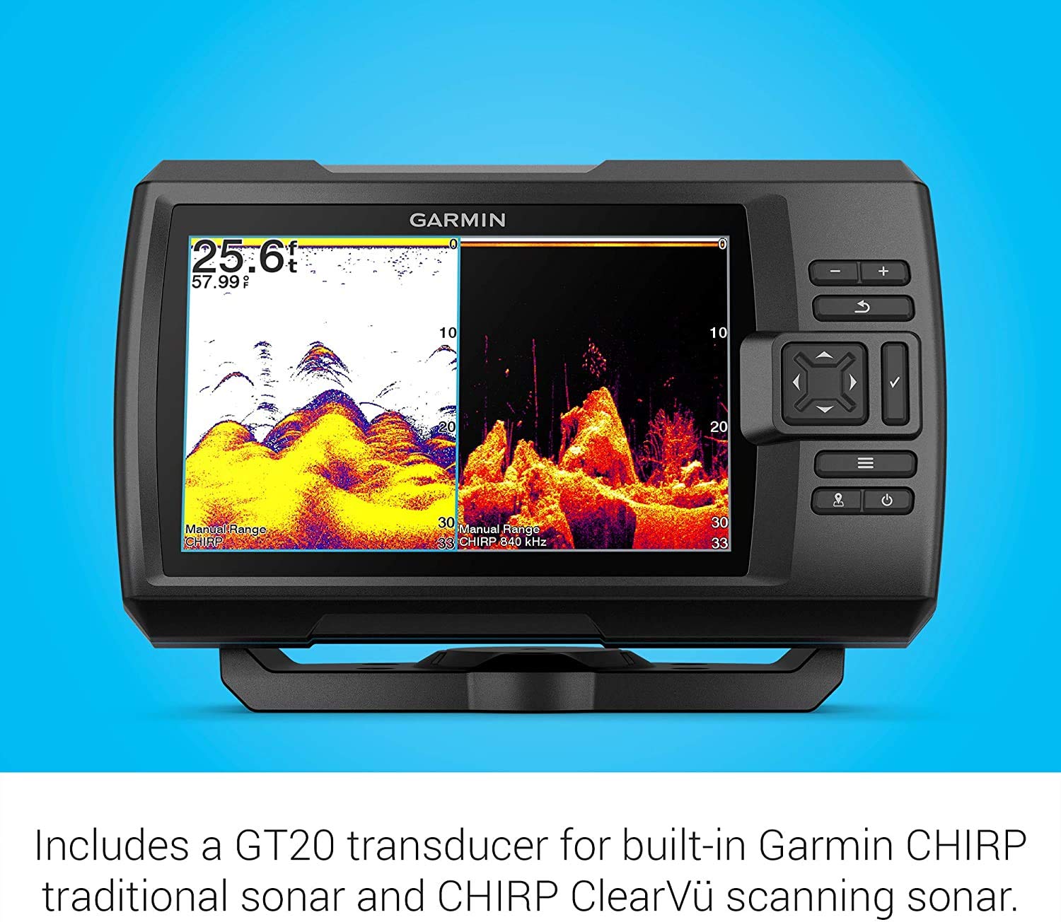 Garmin Striker Vivid 7cv Bundle with Transducer and Protective Cover, 7-inch Color Fishfinder, Vivid Scanning Sonar Color Palettes 010-02552-00