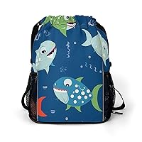 Gym Bag for Women Men Cute Ocean FishTravel Duffel Bag Large Capacity Sports Drawstring Backpack