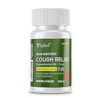 Safrel Non-Drowsy Cough Relief - 100 Count, 15mg Dextromethorphan HBr - 8-Hour, Long-Lasting, Cough Suppressant for Adults & Children- Pack of 1