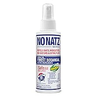 No Natz Botanical Bug Repellent, Effective for Gnat, Mosquito, and Biting Flies, Hand-Crafted and DEET-Free, Non-Greasy Formula, 4 Ounce Spray Bottle