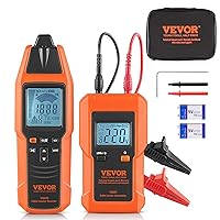 VEVOR Underground Cable Locator, 8 FT Max. Detection Depth, 12 to 600V (NVC) Wire Tracer Break Detector Finder, 6561 FT Max.Detection Length for Electrical Circuits Pipelines Dog Fence Buried Cables
