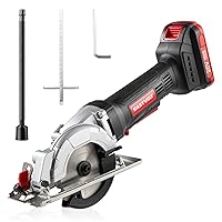 Eastvolt Mini Circular Saw, 20V Cordless Circular Saw with Scale Ruler, Dust Exhaust Pipe, Max Cutting Depth 1-11/16