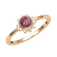 Yellow Plated Indigo Sepent Sun Design Pink Teal Tourmaline 925 Sterling Silver Ring