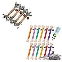 Cat Toys 4 Pack Silvervine Cat Feather Toy + Cat Toys 12Pcs Catnip Toys for Indoor Kitten Cat Chew Silvervine for Molar Scratch Interactive