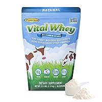 Proteins Vital Whey - Natural - 16g Protein Per Serving - Clean Holistic Grass-Fed Whey Powder for Immune Vitality - Supplement Drink Blend - Sports & Wellness Nutrition - 2.5 lbs