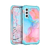 Rancase for Galaxy S21 Plus 5G Case,Three Layer Heavy Duty Shockproof Protection Hard Plastic Bumper +Soft Silicone Rubber Protective Case for Samsung Galaxy S21 Plus 5G 6.7 inch,Pink/Blue