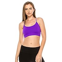 Kurve American Made Basic Crop Tank Top Bra Cami, UV Protective Fabric UPF 50+ (Made with Love in The USA)