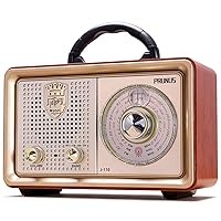 PRUNUS Retro Portable Radio AM FM Shortwave Radio Transistor Battery Operated Vintage Radio with Bluetooth Speaker, 3-Way/AC Power Sources,AUX TF Card USB Disk MP3 Player for Home/Outdoor/Gift