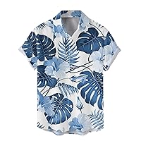 Summer Hawaiian Shirts for Men Short Sleeve Button Down Funny Tropical Lapel Caribbean Cruise 80S Shirt Trendy Beach