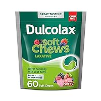 Dulcolax Soft Chews Saline Laxative Mixed Berry (60ct) Gentle Constipation Relief, Magnesium Hydroxide 1200mg