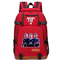 Teens Neymar JR Graphic Student Book Bag Classic Soccer Stars Knapsack Casual Canvas Computer Bag with Front Pocket
