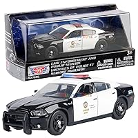 Motormax 2011 Dodge Charger Los Angeles Police Department LAPD Police Pursuit Vehicle 1/43 Diecast Police Car w/Acrylic Display Case 79466