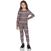 Kid's & Boy's and Girl's Thermal Underwear Set, Soft Fleece Lined Long Johns, Winter Base Layer Top & Bottom