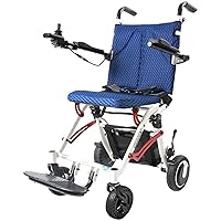 Electric Wheelchair Folding Lightweight Deluxe Foldable Power Compact Mobility Aid Wheel Chair Weight Only 50 Lbs with Batteries 12