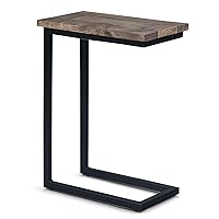 SIMPLIHOME Skyler Solid Mango Wood and Metal 18 inch wide Rectangle End Table C Side Table in Beach Brown, Fully Assembled, for the Living Room and Bedroom