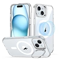 ESR for iPhone 15 Case, Compatible with MagSafe, Military-Grade Protective Case, Built-in Stash Stand Phone Case, Scratch-Resistant Back Cover, Classic Series, Clear