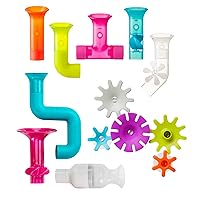 Boon Bundle Baby and Toddler Bath Toys - Includes Boon Pipes, Cogs, and Tubes Bathtub Toys - Toddler Sensory Toys - Multicolored - 13 Count - Ages 12 Months and Up