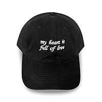 My Heart is Full of Love Baseball Cap with Aesthetic Embroidery On The Front | Running Errands, Good Vibes