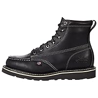 Thorogood American Heritage 6” Moc Toe Work Boots for Men - Soft Toe, Premium Full-Grain Leather with Slip-Resistant Wedge Outsole and Comfort Insole; EH Rated