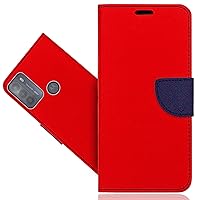 Leather Case for Motorola Moto G50, Wallet Flip Leather Magnetic Card Slot Kickstand Phone Case Cover Red