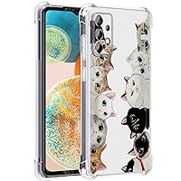 Galaxy A23 5G Case, White Black Cute Cats Drop Protection Shockproof Case TPU Full Body Protective Scratch-Resistant Cover for Samsung Galaxy A23 5G