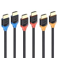 Cable Matters [Ultra High Speed HDMI Certified] 3-Pack 48Gbps 8K HDMI Cable 6.6 ft / 2m with 8K@60Hz, 4K@240Hz and HDR Support for PS5, Xbox Series X/S, RTX3080/3090, RX 6800/6900, Apple TV