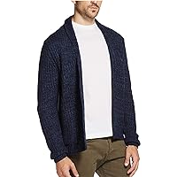 Weatherproof Mens Open Front Cardigan Sweater, Blue, Large