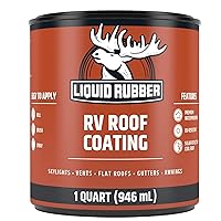 Liquid Rubber RV Roof Coating - Solar Reflective Sealant, Trailer and Camper Roof Repair, Waterproof, Easy to Apply, Brilliant White,1 Quart