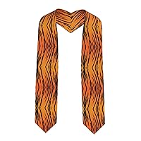 Tiger Stripe Print Unisex Adult Graduation Stole Class Of 2024 Polyester Shawl Stole With Trim Honor