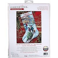 Dimensions 70-08995 Holiday Tradition DIY Personalizable Christmas Cross Stitch Stocking Kit, 16