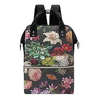 Multi-Coloured Floral Waterproof Mommy Bag Diaper Bag Backpack Multifunction Large Capacity Travel Bag
