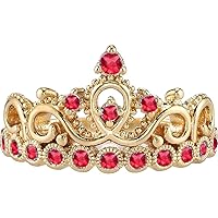 14K Yellow Gold Ruby Crown Ring