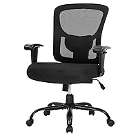 Big and Tall Office Chair 500lbs Desk Chair Mesh Computer Chair with Lumbar Support Wide Seat High Back Task Executive Ergonomic Chair for Home Office (Black)