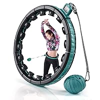 Smart Weighted Hula Hoop for Adults Weight Loss– Fully Adjustable with Detachable Knots – 2 in 1 Abdomen Fitness Massage Infinity Hoops
