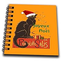 3dRose Joyeux Noel Le Chat Noir Christmas Spoof - Drawing Books (db-384878-3)