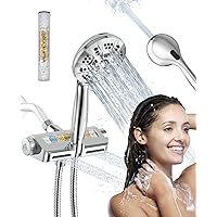 JDO Dual Shower Head with Handheld, 2023 NEWEST 4-in-1 High Pressure Shower Head with Filter, SPA System, Massage Spray, Built in Power Wash, 7 Functions Rain Showerhead Combo with 79