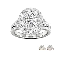 IGI Certified 14k Gold 1 1/2 Ct TDW Halo Oval Diamond Engagement Ring (I-J,I2)