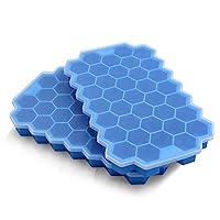 Ice Cube Trays for Freezer with Lid-37 Grid Silicone Ice Cube Tray with Lid for Small Ice Cube Molds,Easy-Release Reusable Ice Cube in Ice Bucket for Iced Coffee Cup
