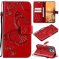 Phone Cover Wallet Folio Case for Huawei Honor 7X, Premium PU Leather Slim Fit Cover for Honor 7X, 2 Card Slots, Exact fit, Red