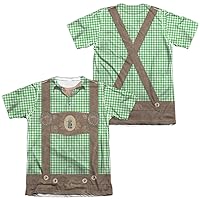 Oktoberfest Lederhosen Unisex Adult Sublimated Poly/Cotton T Shirt for Men and Women