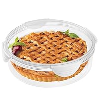 10inch Food Storage Container with Lid -Pie Keepers Clear Plastic Food Storage Containers Holds 9Inch Cakes Pies Pastries (White 1pc)