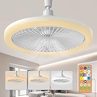 Socket Ceiling Fan with Light, Ceiling Fan Indoor Enclosed 10
