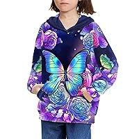 Upetstory Hoodies for Girls Boys Kids Long Sleeve Hooded Sweatshirt with Pockets Casual Pullover Tops S-XL