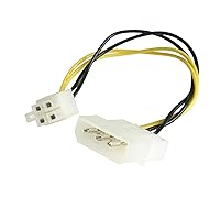 StarTech.com 6in LP4 to P4 Auxiliary Power Cable Adapter - LP4 to 4 pin ATX - Molex to P4 Adapter - LP4 to P4 (LP4P4ADAP),Black